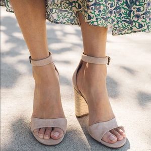 Soludos tall Capri heels in blush size 9